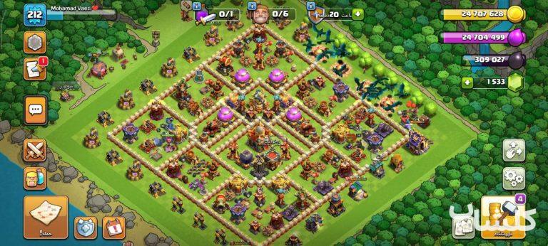 اکانت کلش اف کلنز تان هال 16 لول 212 (کد 193388)