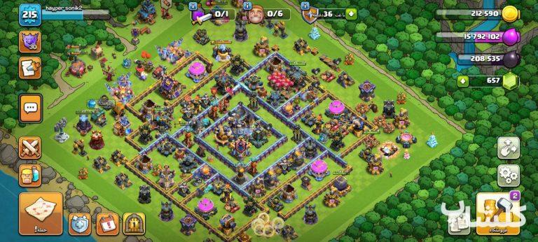 اکانت کلش اف کلنز تان هال 18 لول 215 (کد 196104)