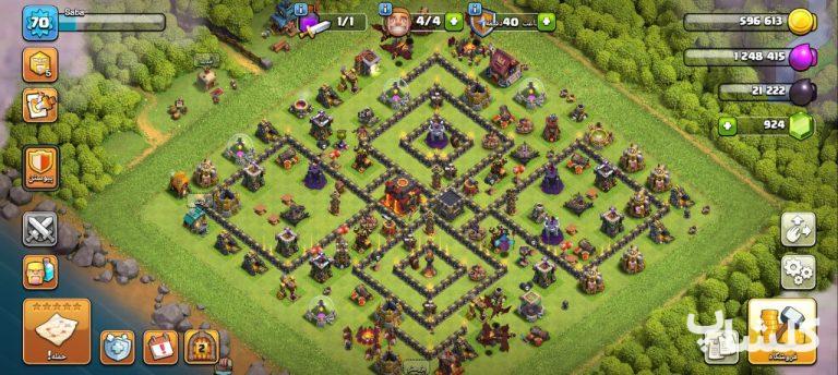 اکانت کلش اف کلنز تان هال 10 لول 70 (کد 196562)