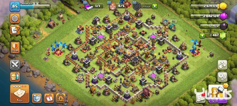 اکانت کلش اف کلنز تان هال 11 لول 85 (کد 196612)