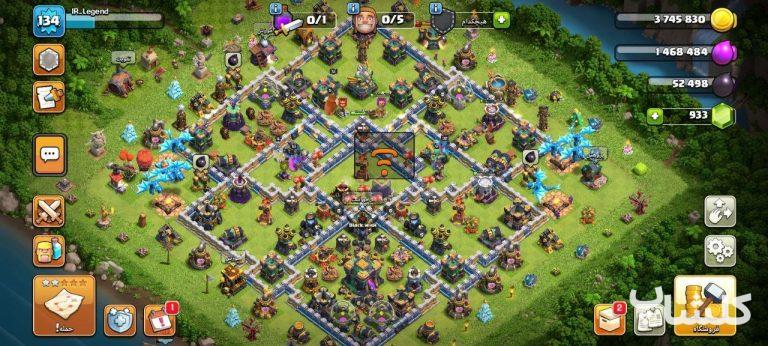 اکانت کلش اف کلنز تان هال 14 لول 134 (کد 196976)