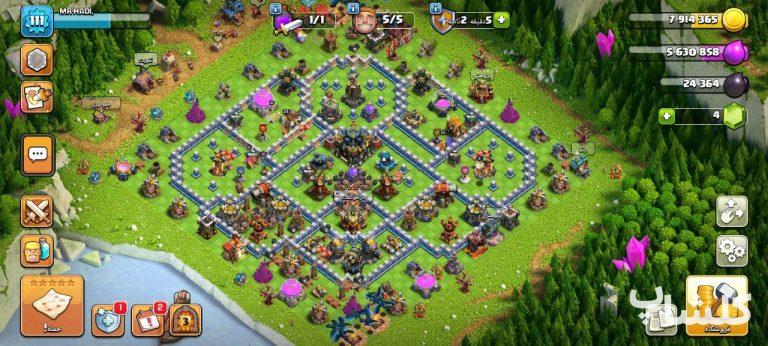 اکانت کلش اف کلنز تان هال 17 لول 111 (کد 197150)