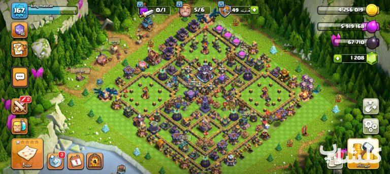 اکانت کلش اف کلنز تان هال 15 لول 167 (کد 197336)