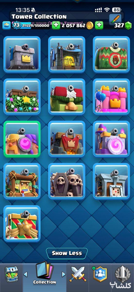 اکانت کلش رویال لول 73 (کد 197376)