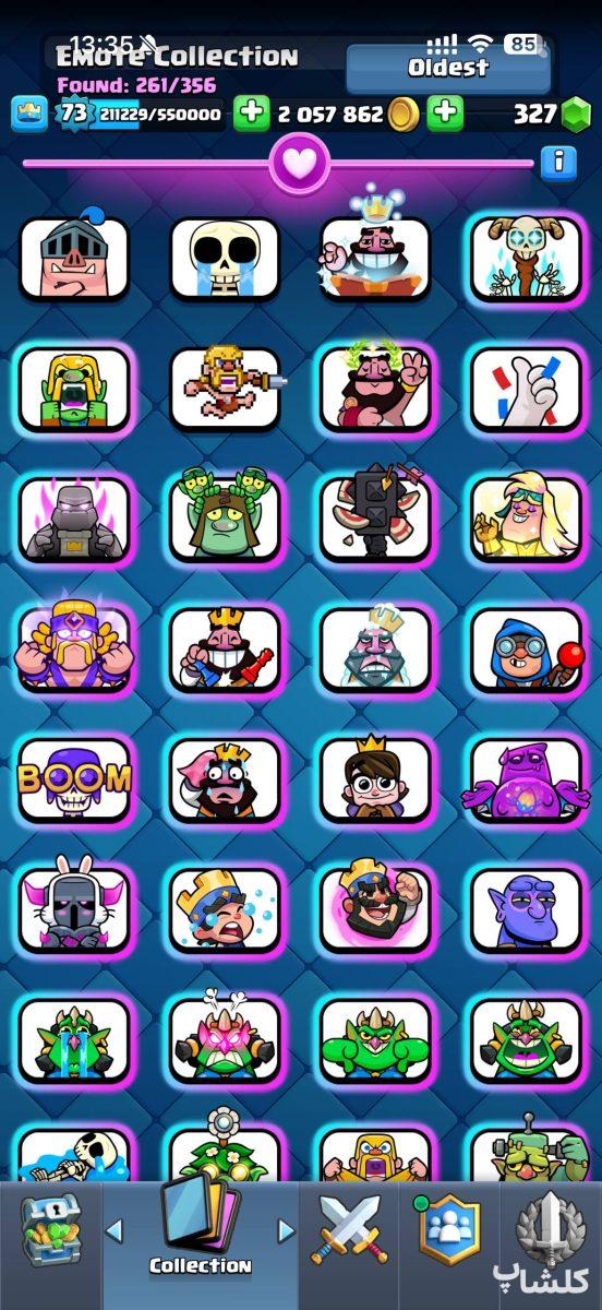 اکانت کلش رویال لول 73 (کد 197376)