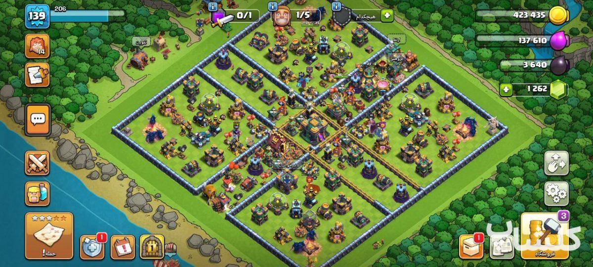 اکانت کلش اف کلنز تان هال 14 لول 140 (کد 197388)