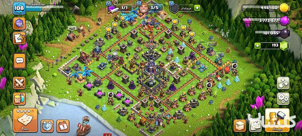 اکانت کلش اف کلنز تان هال 15 لول 108 (کد 193365)