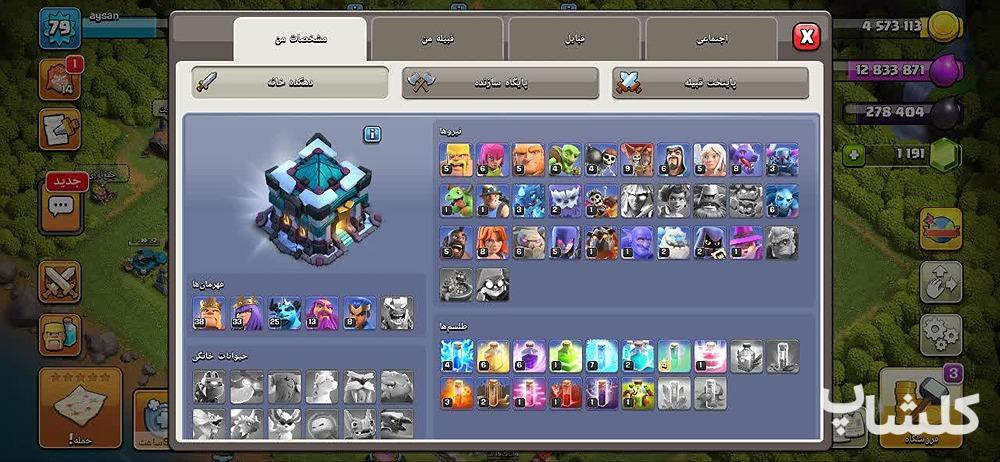 اکانت کلش اف کلنز تان هال 13 لول 79 (کد 219125)